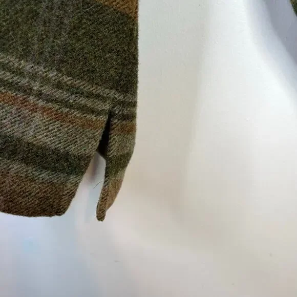 Vintage Lauren Ralph Lauren Wool Plaid Front Zip Jacket Shacket Shirt Womens L - Picture 4 of 11